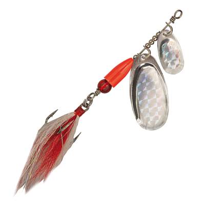 Pezon & Michel Buck Pike Tandem Spinner N°2/6 Full Silver, Full Silver - 27g - Gr.2/6 - 1,2mm - 1Stück