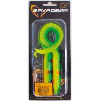 Savage Gear Real Eel (Loose Body), 2 Stück 20cm, 27g + 5g Jigkopf + Stinger, Firetiger 20cm - Firetiger - 27 + 5g - 2+1Stück