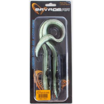 Savage Gear Real Eel (Loose Body), 2 Stück 30cm, 56g + 6g Jigkopf + Stinger, Black Green Pearl, - 30cm - Black Green Pearl - 56 + 6g - 2+1Stück