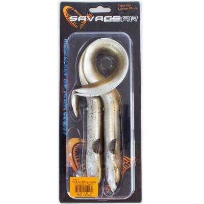 Savage Gear Real Eel (Loose Body), 2 Stück 30cm, 56g + 6g Jigkopf + Stinger, Olive Pearl, - 30cm - Olive Pearl - 56 + 6g - 2+1Stück