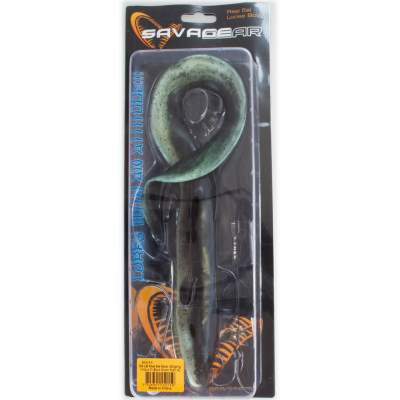 Savage Gear Real Eel (Loose Body), 1 Stück 40cm, 147g + 7g Jigkopf + Stinger, Black Green Pearl 40cm - Black Green Pearl - 147 + 7g - 1+1Stück