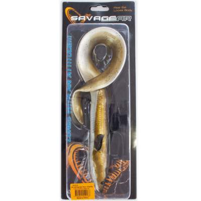 Savage Gear Real Eel (Loose Body), 1 Stück 40cm, 147g + 7g Jigkopf + Stinger, Olive Pearl, - 40cm - Olive Pearl - 147 + 7g - 1+1Stück