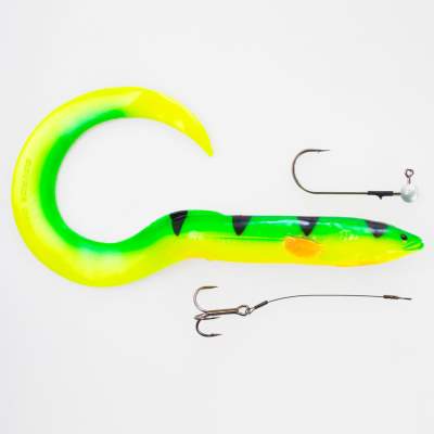 Savage Gear Real Eel (Loose Body), 1 Stück 40cm, 147g + 7g Jigkopf + Stinger, Firetiger, - 40cm - Firetiger - 147 + 7g - 1+1Stück