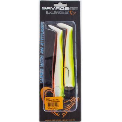 Savage Gear Saltwater Sandeel, 18cm, 100g, 2 bodies & 1 Head, Lemon Back 18cm - Lemon Back - 100g - 2+1Stück
