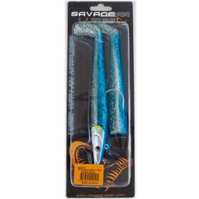 Savage Gear Saltwater Sandeel, 20cm, 150g, 2 bodies & 1 Head, Blue Silver, 20cm - Blue Silver - 150g - 2+1Stück
