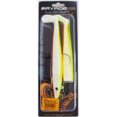 Savage Gear Saltwater Sandeel, 20cm, 150g, 2 bodies & 1 Head, Lemon Back, 20cm - Lemon Back - 150g - 2+1Stück