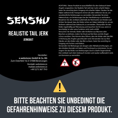 Senshu Realistic Tail Jerk - Jerkbait 6cm - Real Roach - 11g - 1 Stück
