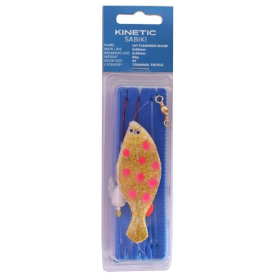 Kinetic Inline Jay Flunder-Vorfach Meeres Vorfach 120g - Glow/Pink Dots