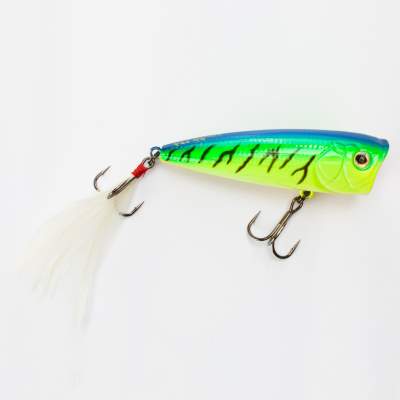 Ecogear PP 65F Popper 544, - 8,0g - Chartreuse Tiger (544) - 6,5cm - 1 Stück