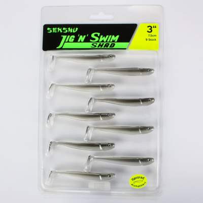 Senshu Jig 'n' Swim Shad 7.5cm - Ghost Magic - 2g - 9 Stück