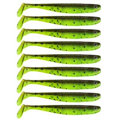 Senshu Jig 'n' Swim Shad 7.5cm - UV Chartreuse Brownie - 2g - 9 Stück