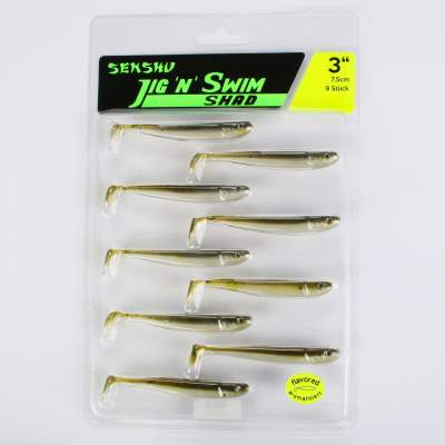 Senshu Jig 'n' Swim Shad, 7.5cm - Pumpkin Police - 2g - 9 Stück