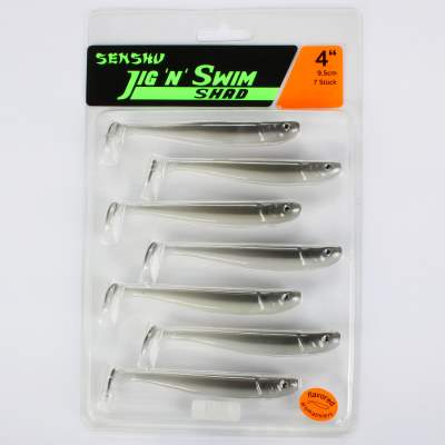 Senshu Jig 'n' Swim Shad, 9.5cm - Ghost Magic - 6g - 7 Stück