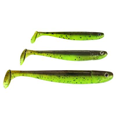 Senshu Jig 'n' Swim Shad, 9.5cm - UV Chartreuse Brownie - 6g - 7 Stück