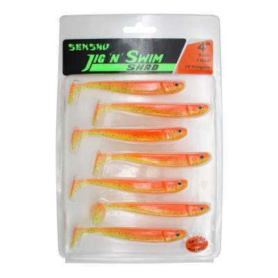 Senshu Jig 'n' Swim Shad, 9.5cm - Green Tomato - 6g - 7 Stück