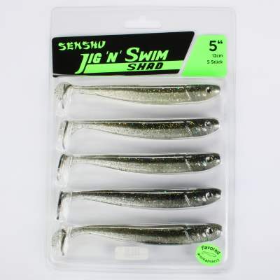 Senshu Jig 'n' Swim Shad, 12cm - Twinkle Minnow - 10g - 5 Stück