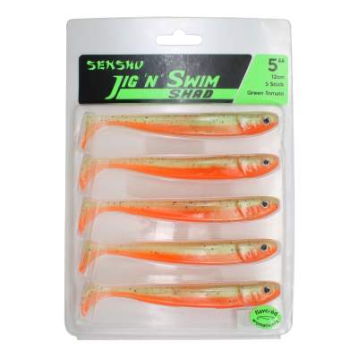 Senshu Jig 'n' Swim Shad, 12cm - Green Tomato - 10g - 5 Stück