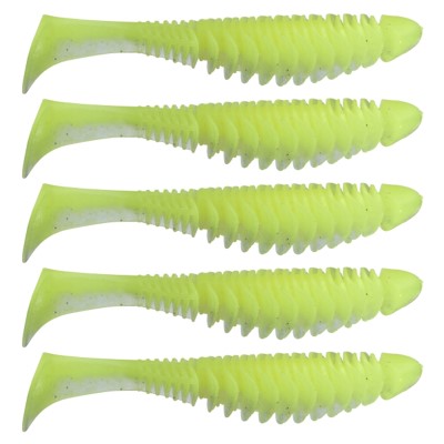 Illex Dead Slowler - Gummifische 5,5- 13,5cm - 5 Stück - 22g - Chart Pearl/Silver
