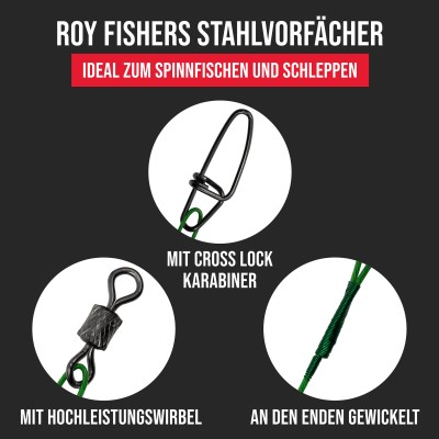 Roy Fishers Stahlvorfach Vorteilspack, 15/23/30cm - 60Stück