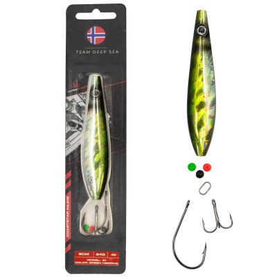 Team Deep Sea CoastStar Inline S1 - Meerforellenblinker Green Herring - 9cm - 24g - 1 Stück