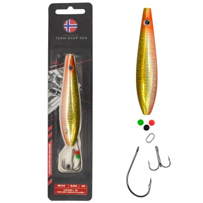Team Deep Sea CoastStar Inline S1 - Meerforellenblinker Gold Flash - 9cm - 24g - 1 Stück