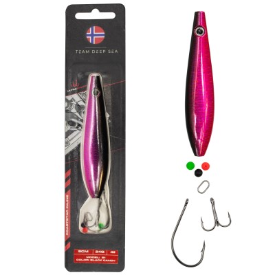 Team Deep Sea CoastStar Inline S1 - Meerforellenblinker Black Candy - 9cm - 24g - 1 Stück