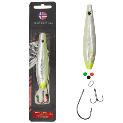 Team Deep Sea CoastStar Inline S1 - Meerforellenblinker UV Ghost Chartreuse - 9cm - 24g - 1 Stück