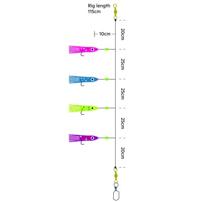 Kinetic Meeresvorfach Octopus M 115cm - Yellow/Orange