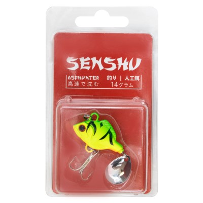 Senshu Rapfenblei V2 mit Spinnerblatt Jig Spinner Firetiger - 14g - 1Stück