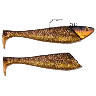 SPRO Mega Jig Shad Meeres Gummifisch 20cm 275g Golden Cod, - 20cm - Golden Cod - 275g - 1+2Stück