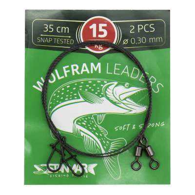 Stanmar Wolfram Leader DL 15kg Länge 35cm, Tungsten Vorfach - 0,30mm - 2 Stück