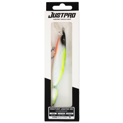 JustPro Nightveit Jointed 120 - Zanderwobbler Blue Stripe - 12cm - 1 Stück