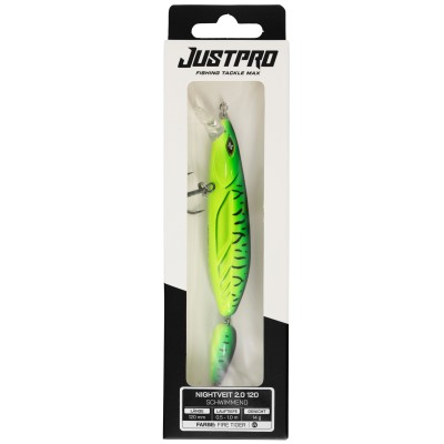 JustPro Nightveit Jointed 120 - Zanderwobbler Fire Tiger - 12cm - 1 Stück