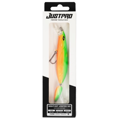 JustPro Nightveit Jointed 120 - Zanderwobbler Green Tomato - 12cm - 1 Stück
