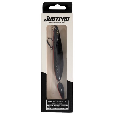 JustPro Nightveit Jointed 140 - Zanderwobbler Black Widow - 14cm - 1 Stück