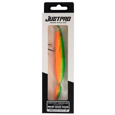 JustPro Nightveit Jointed 140 - Zanderwobbler Green Tomato - 14cm - 1 Stück