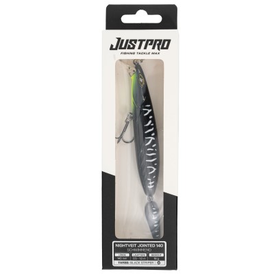 JustPro Nightveit Jointed 140 - Zanderwobbler Black Striper - 14cm - 1 Stück