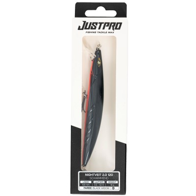 JustPro Nightveit 2.0 120 - Zanderwobbler Black Widow - 12cm - 14g - 1 Stück