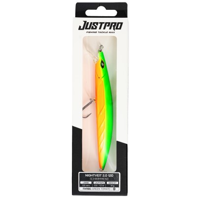 JustPro Nightveit 2.0 120 - Zanderwobbler Green Tomato - 14g - 12cm - 1 Stück