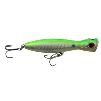 Viper Pro Scary Popp 10,00cm Silver Green Towater Popper 10cm - Silver Green - 18g - 1Stück