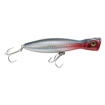 Viper Pro Scary Popp 10,00cm Silver Red Head Towater Popper 10cm - Silver Red Head - 18g - 1Stück