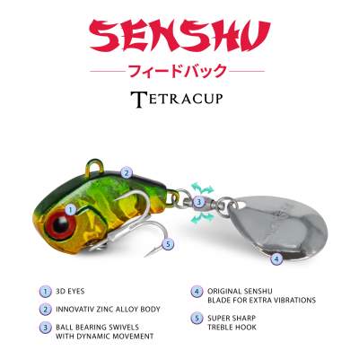 Senshu Tetracup, 21g - firetiger - 65mm - Hakengröße 6