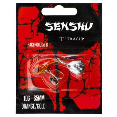 Senshu Tetracup Jig Spinner 10g - orange/gold - 65mm - Hakengröße 6