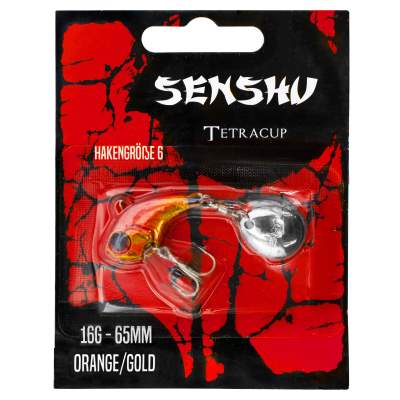 Senshu Tetracup Jig Spinner 16g - orange/gold - 65mm - Hakengröße 6