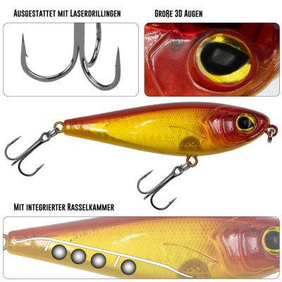 Viper Pro Pike Glider Jerkbait 10cm - 16g - Parrot - 1Stück