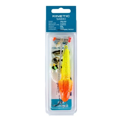 Kinetic Sabiki Pro Rig-Vorfach, 90g - Yellow Gltter/Red Target