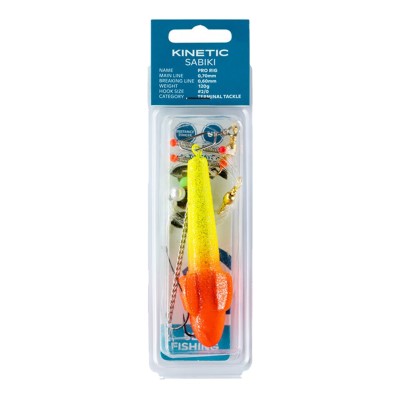 Kinetic Sabiki Pro Rig-Vorfach, 120g - Yellow Gltter/Red Target