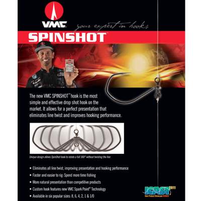 VMC 7119SS Spinshot Drop Shot Hook 2, - black nickel - Gr 2 - 5Stück