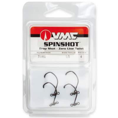 VMC 7119SS Spinshot Drop Shot Hook 1/0, - black nickel - Gr 1/0 - 4Stück