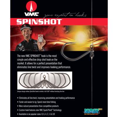 VMC 7119SS Spinshot Drop Shot Hook 1/0 black nickel - Gr 1/0 - 4Stück